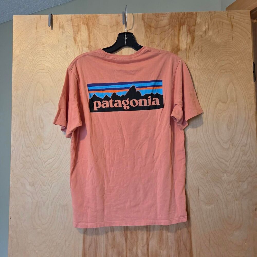 Patagonia Men's Orange Logo Crew Neck T-shirt